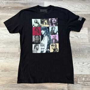 Taylor Swift Eras Tour Graphic Tee Black Cotton Band Style Concert Shirt L